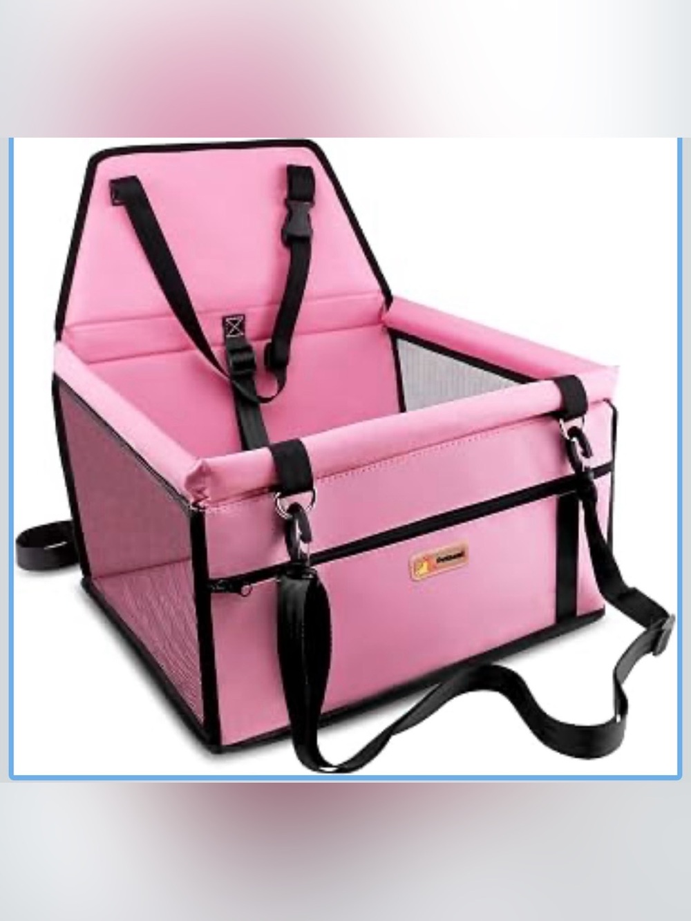 Pink Petbobi Pet Booster Car Seat for Pets Up To 15lbs